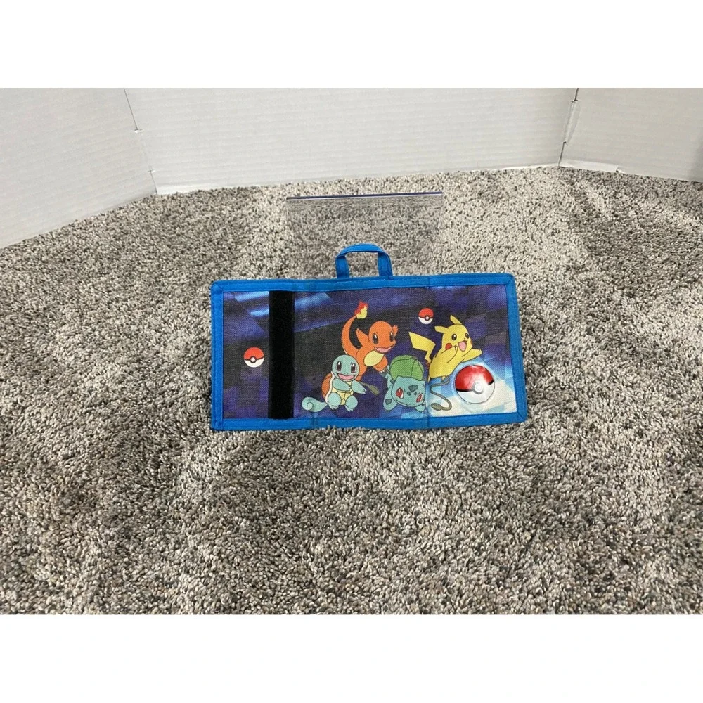 Trifold Wallet Pokemon Kids Blue Excellent Canvas Pikachu Graphics OS